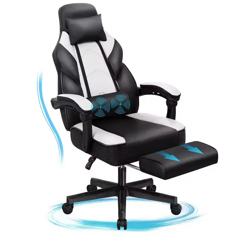 Chaise de jeu avec repose-pieds et support lombaire massant