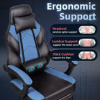 Chaise de jeu avec repose-pieds et support lombaire massant