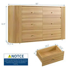 Commode de style rustique à 9 tiroirs avec station de charge intégrée, meuble de rangement de style vintage pour chambre à coucher, salon ou couloir