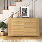 Commode de style rustique à 9 tiroirs avec station de charge intégrée, meuble de rangement de style vintage pour chambre à coucher, salon ou couloir