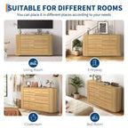 Commode de style rustique à 9 tiroirs avec station de charge intégrée, meuble de rangement de style vintage pour chambre à coucher, salon ou couloir
