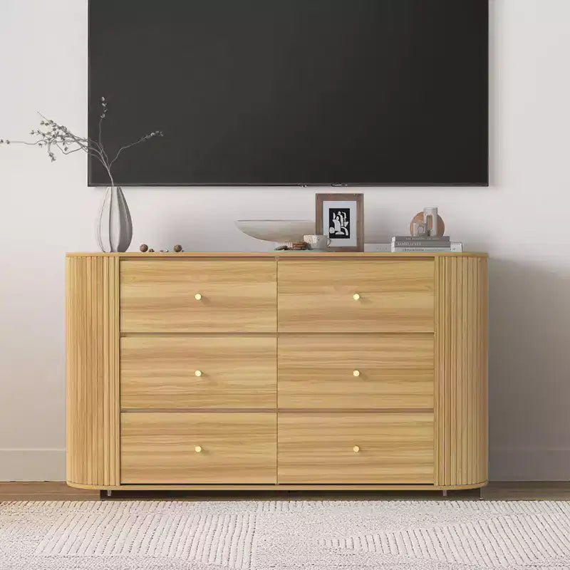 Commode de style rustique à 9 tiroirs avec station de charge intégrée, meuble de rangement de style vintage pour chambre à coucher, salon ou couloir