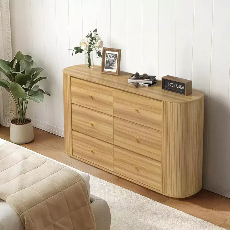 Commode de style rustique à 9 tiroirs avec station de charge intégrée, meuble de rangement de style vintage pour chambre à coucher, salon ou couloir