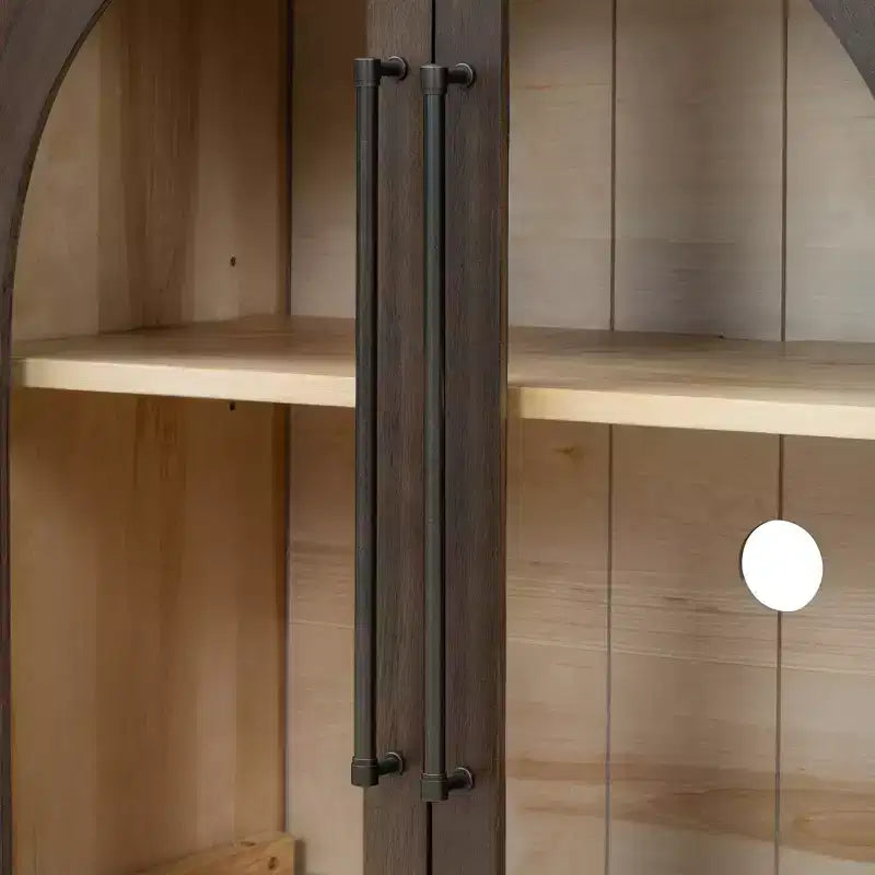 4-Door Storage Sideboard Buffet Cabinet with Glass Doors and Adjustable Shelves