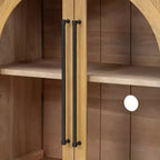 4-Door Storage Sideboard Buffet Cabinet with Glass Doors and Adjustable Shelves