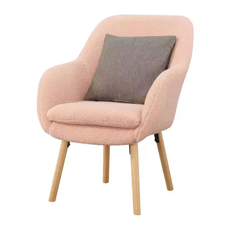 Fauteuil d'appoint à dossier haut en imitation peau de mouton