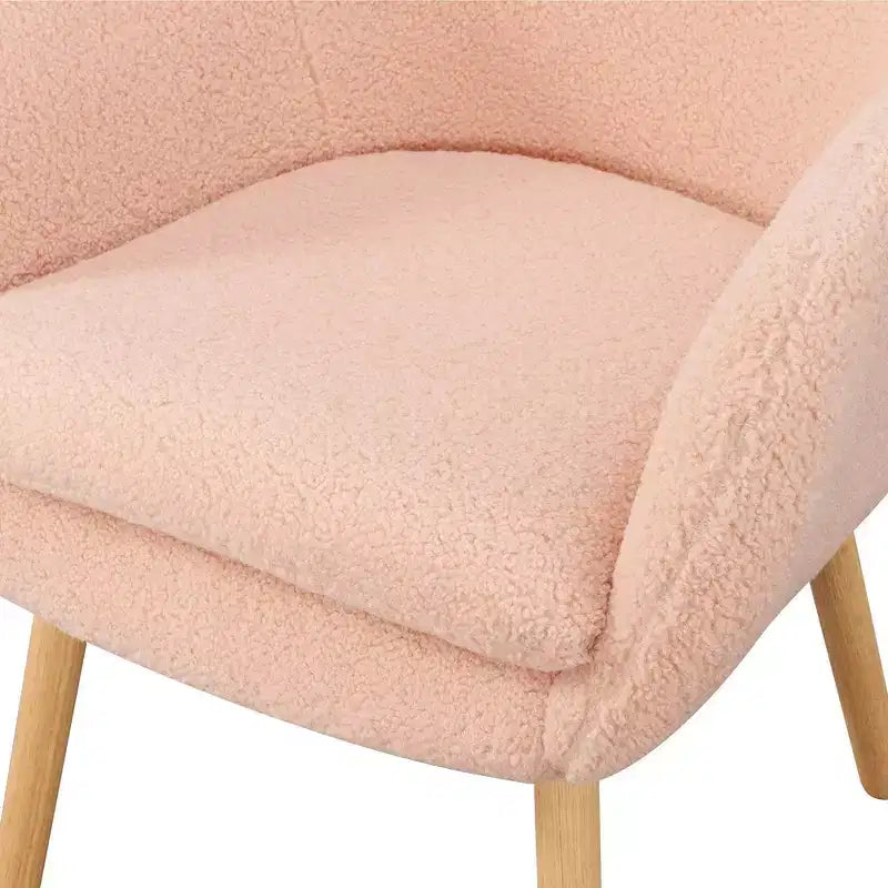 Fauteuil d'appoint à dossier haut en imitation peau de mouton