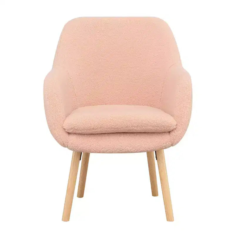 Fauteuil d'appoint à dossier haut en imitation peau de mouton