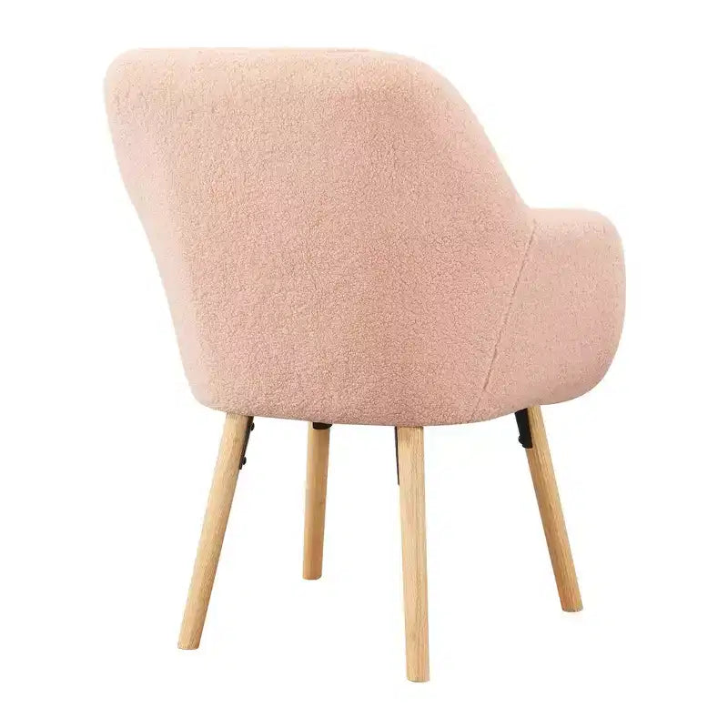 Fauteuil d'appoint à dossier haut en imitation peau de mouton