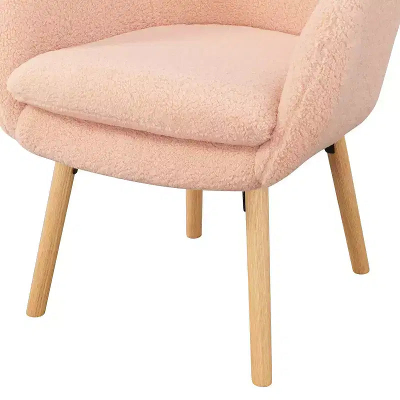 Fauteuil d'appoint à dossier haut en imitation peau de mouton