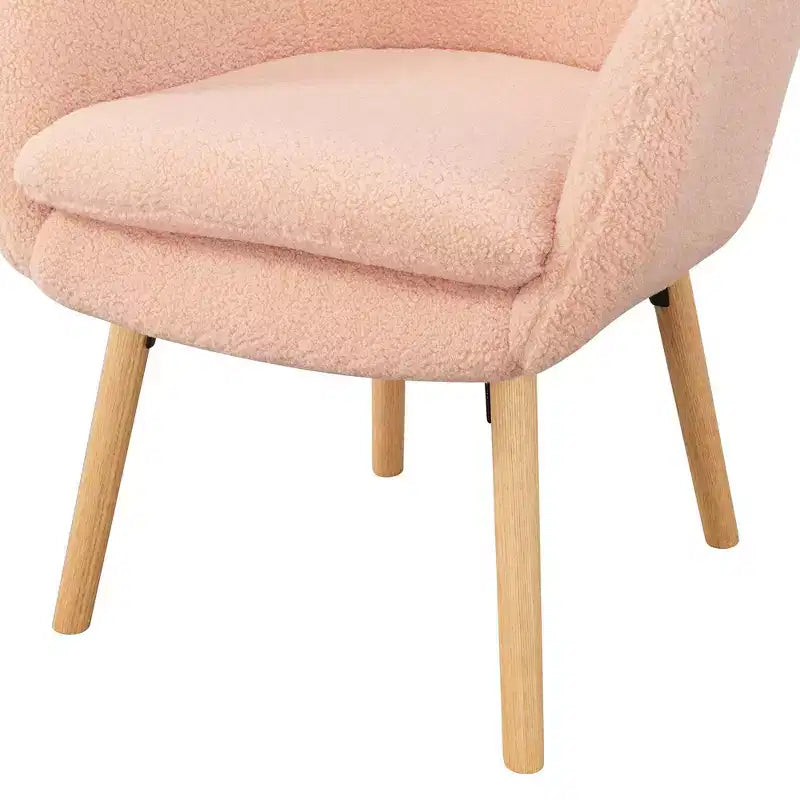 Fauteuil d'appoint à dossier haut en imitation peau de mouton