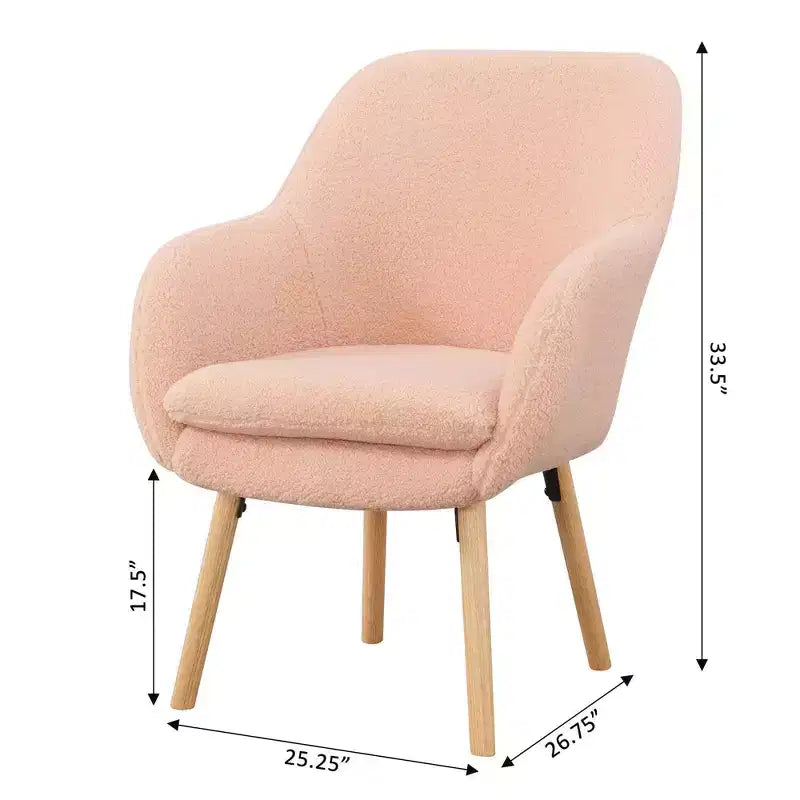 Fauteuil d'appoint à dossier haut en imitation peau de mouton