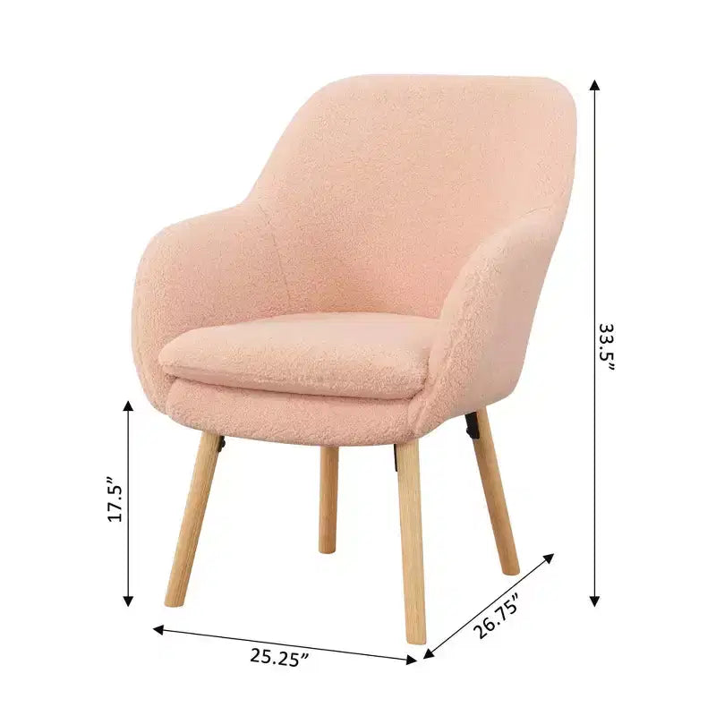 Fauteuil d'appoint à dossier haut en imitation peau de mouton
