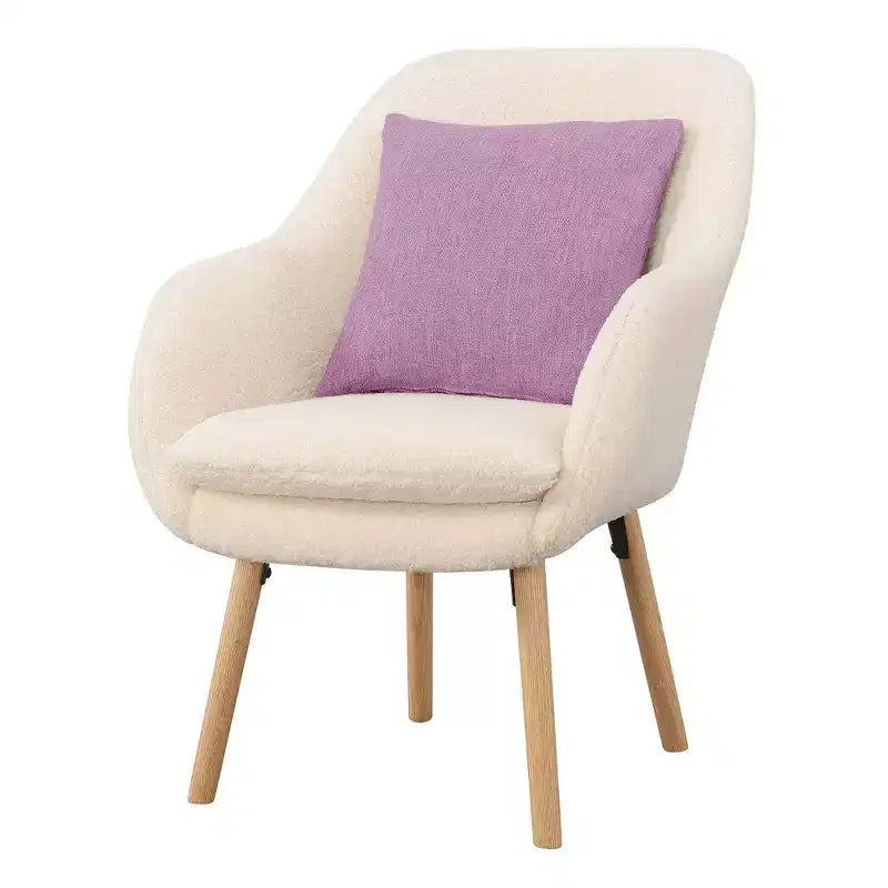 Fauteuil d'appoint à dossier haut en imitation peau de mouton