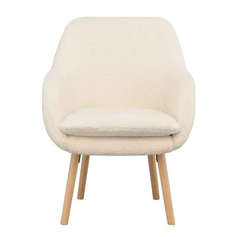 Fauteuil d'appoint à dossier haut en imitation peau de mouton
