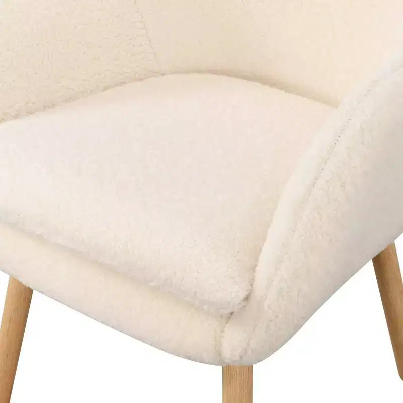 Fauteuil d'appoint à dossier haut en imitation peau de mouton