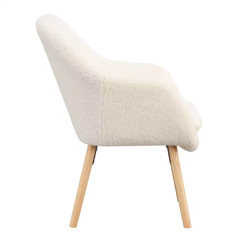Fauteuil d'appoint à dossier haut en imitation peau de mouton