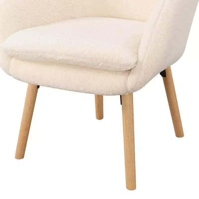 Fauteuil d'appoint à dossier haut en imitation peau de mouton