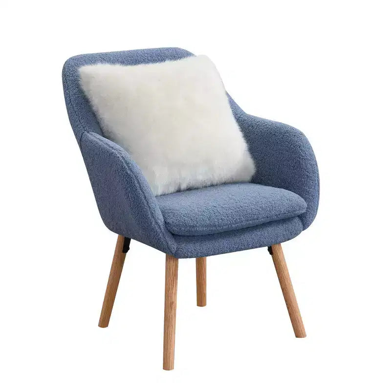 Fauteuil d'appoint à dossier haut en imitation peau de mouton