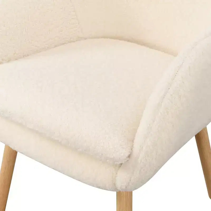 Fauteuil d'appoint à dossier haut en imitation peau de mouton