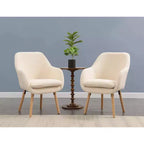 Fauteuil d'appoint à dossier haut en imitation peau de mouton