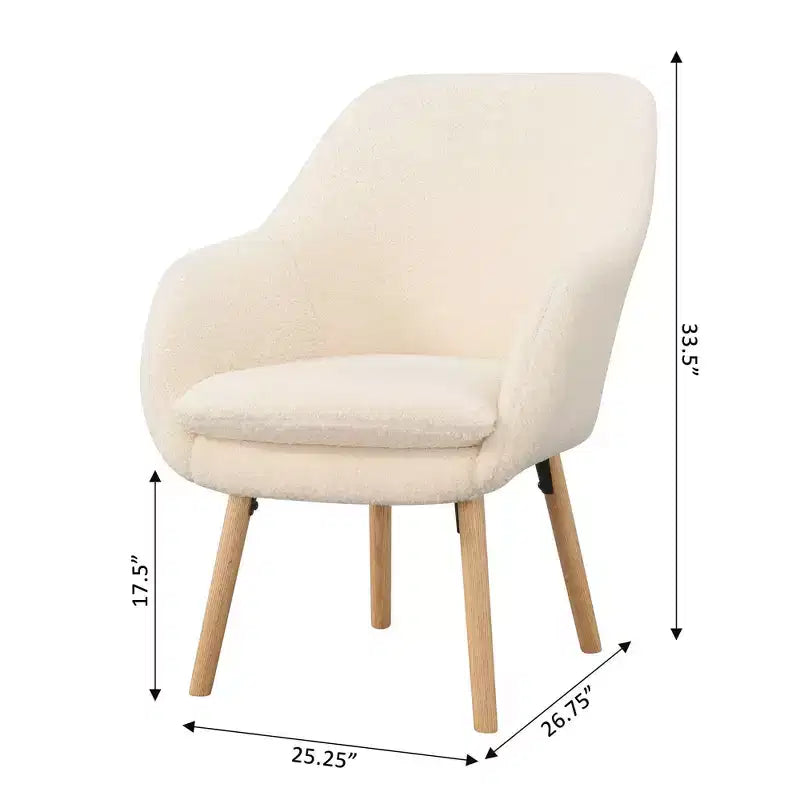 Fauteuil d'appoint à dossier haut en imitation peau de mouton