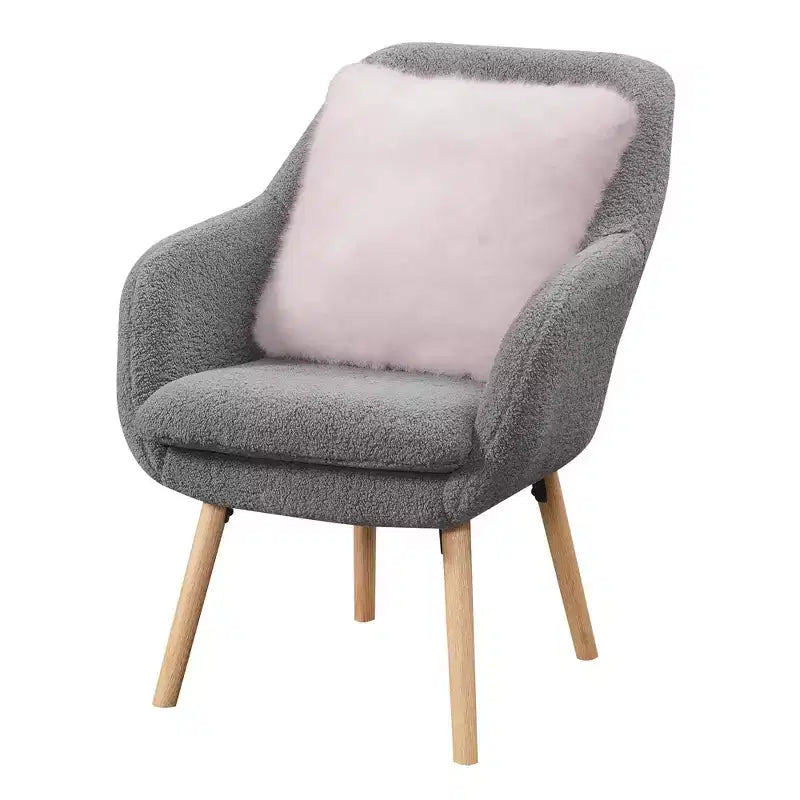 Fauteuil d'appoint à dossier haut en imitation peau de mouton