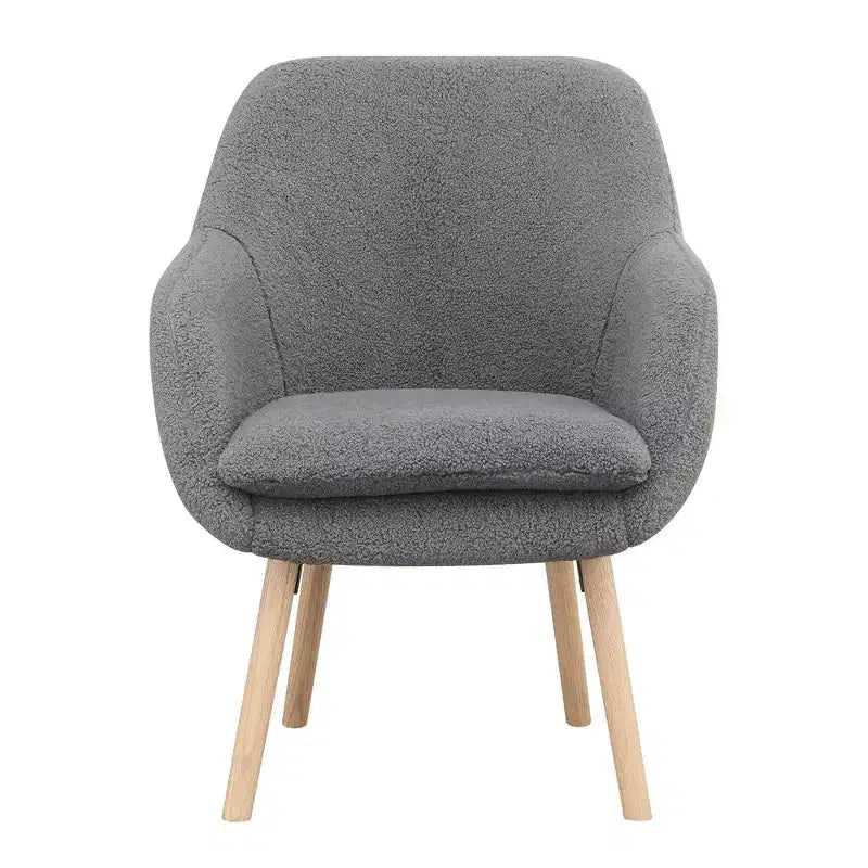 Fauteuil d'appoint à dossier haut en imitation peau de mouton