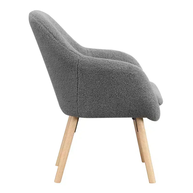 Fauteuil d'appoint à dossier haut en imitation peau de mouton