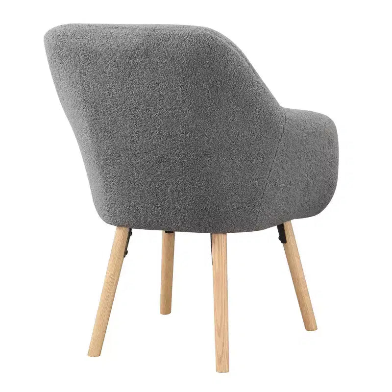 Fauteuil d'appoint à dossier haut en imitation peau de mouton