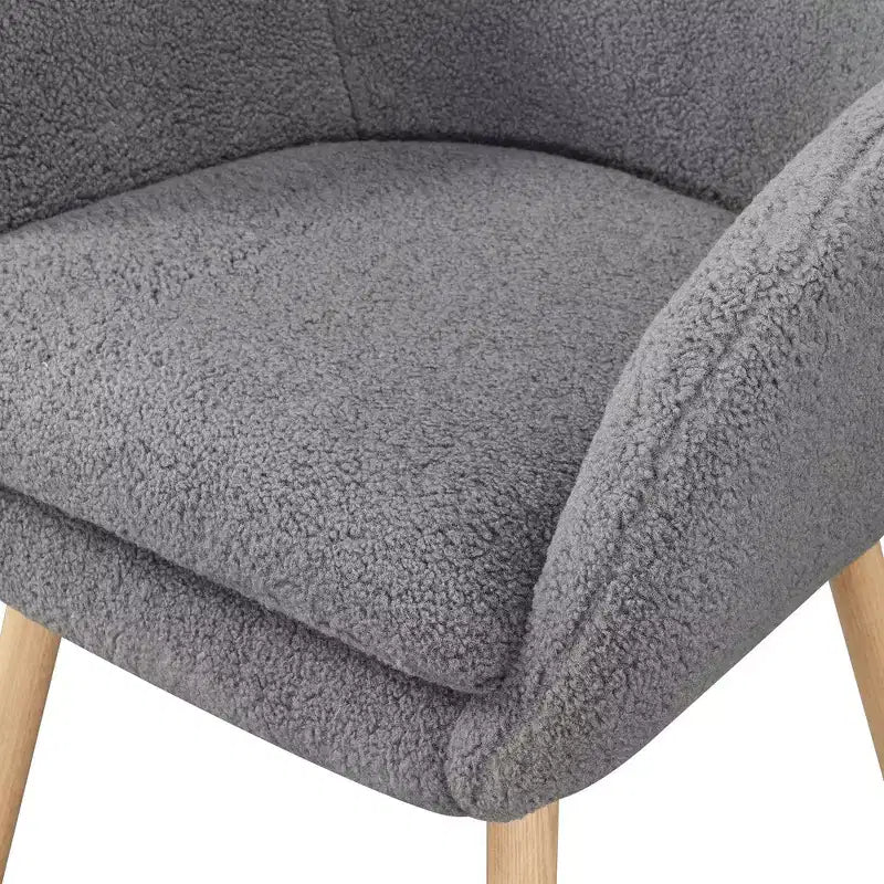 Fauteuil d'appoint à dossier haut en imitation peau de mouton