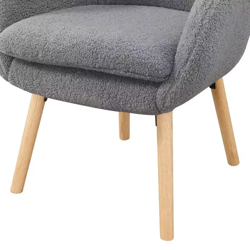 Fauteuil d'appoint à dossier haut en imitation peau de mouton