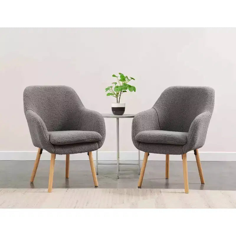 Fauteuil d'appoint à dossier haut en imitation peau de mouton