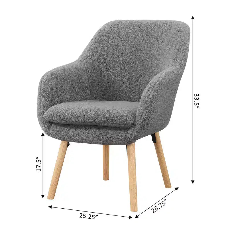 Fauteuil d'appoint à dossier haut en imitation peau de mouton