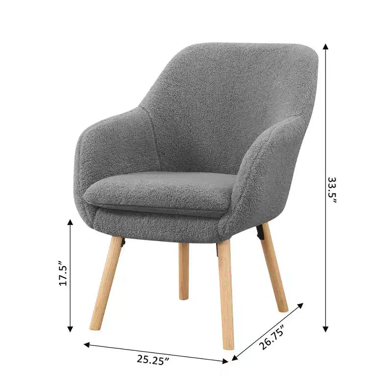 Fauteuil d'appoint à dossier haut en imitation peau de mouton