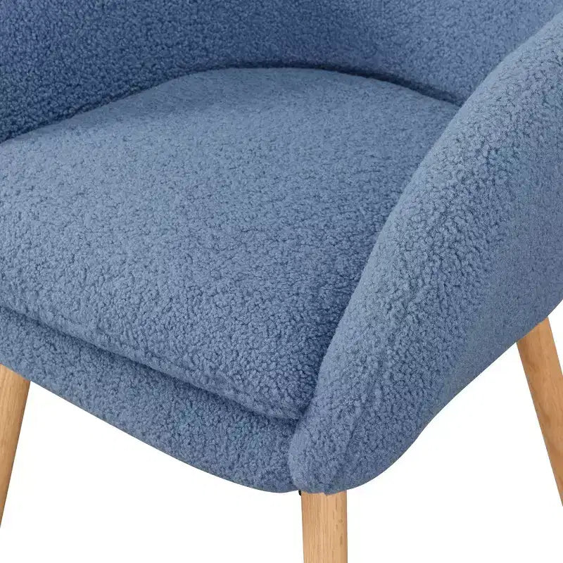 Fauteuil d'appoint à dossier haut en imitation peau de mouton