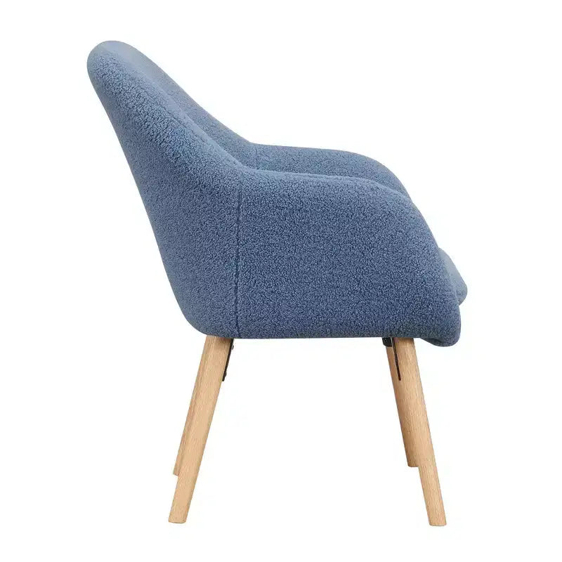 Fauteuil d'appoint à dossier haut en imitation peau de mouton