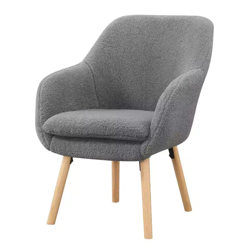 Wingback Faux Shearling Accent Armchair