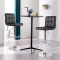 Chaise de bar pivotante réglable en cuir PU avec dossier, noire