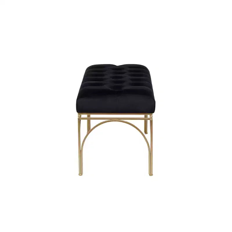 Banc rectangulaire rembourré en velours