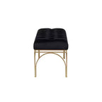 Banc rectangulaire rembourré en velours