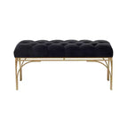 Banc rectangulaire rembourré en velours