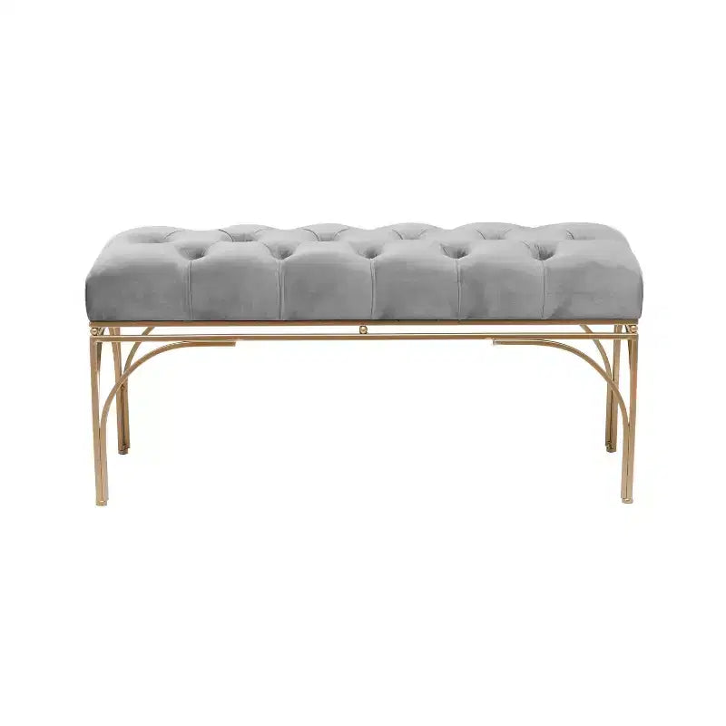Banc rectangulaire rembourré en velours