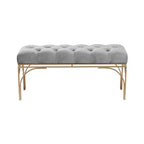 Banc rectangulaire rembourré en velours