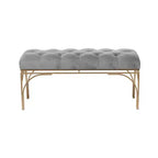 Banc rectangulaire rembourré en velours