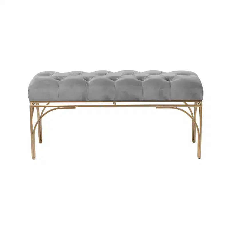 Banc rectangulaire rembourré en velours