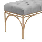 Banc rectangulaire rembourré en velours