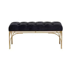 Banc rectangulaire rembourré en velours