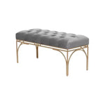 Banc rectangulaire rembourré en velours