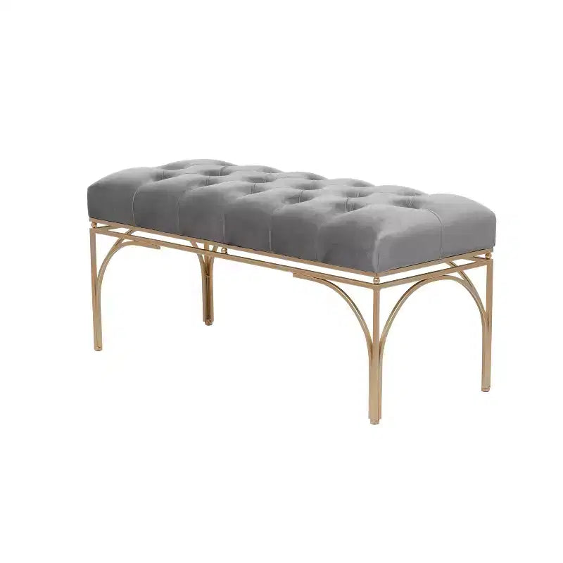 Banc rectangulaire rembourré en velours